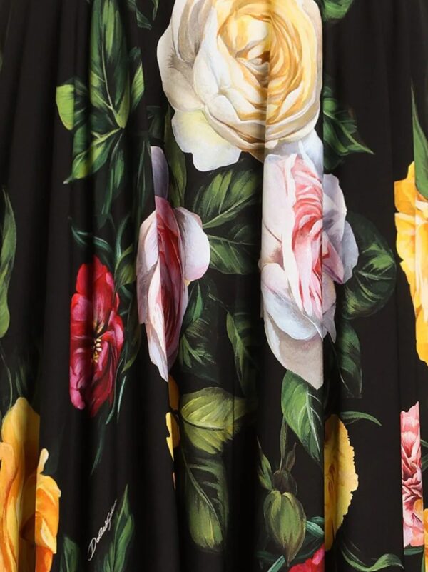 Dolce & Gabbana  floral-print charmeuse midi skirt - Image 2
