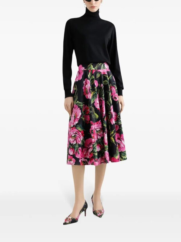 Dolce & Gabbana  rose-print midi skirt - Image 2