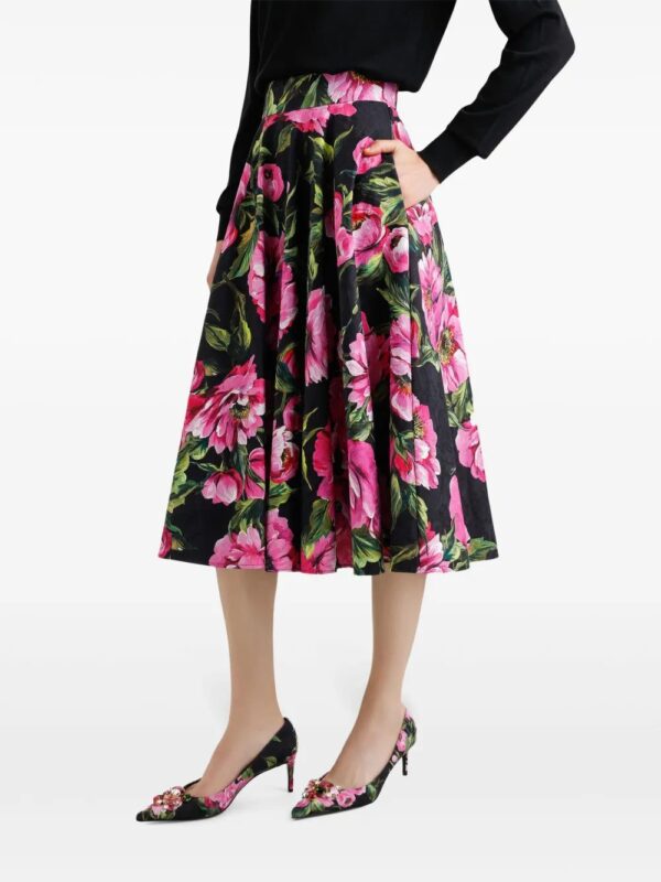 Dolce & Gabbana  rose-print midi skirt - Image 3