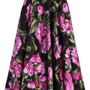Dolce & Gabbana  rose-print midi skirt