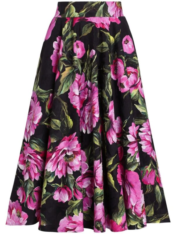 Dolce & Gabbana  rose-print midi skirt