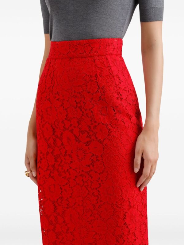 Dolce & Gabbana  floral-lace midi skirt - Image 4