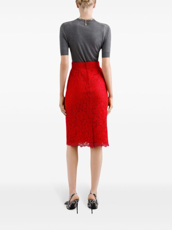Dolce & Gabbana  floral-lace midi skirt - Image 3