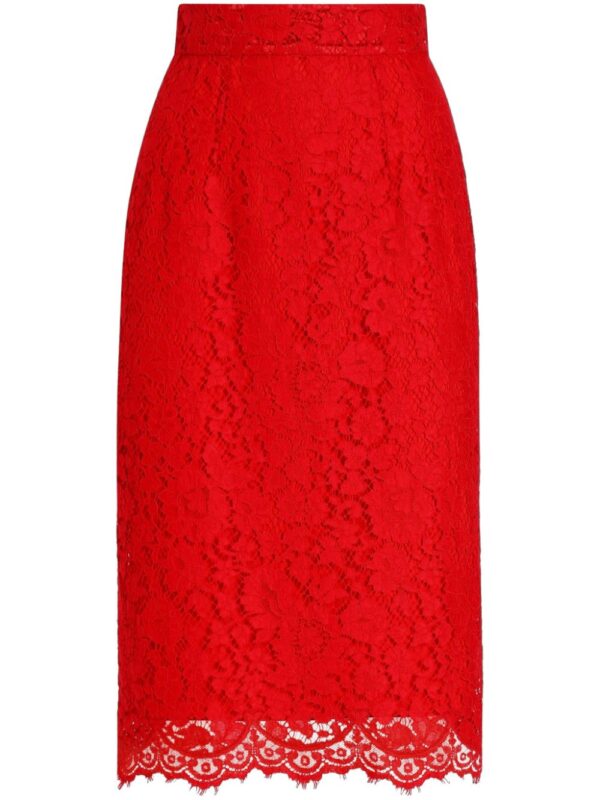 Dolce & Gabbana  floral-lace midi skirt