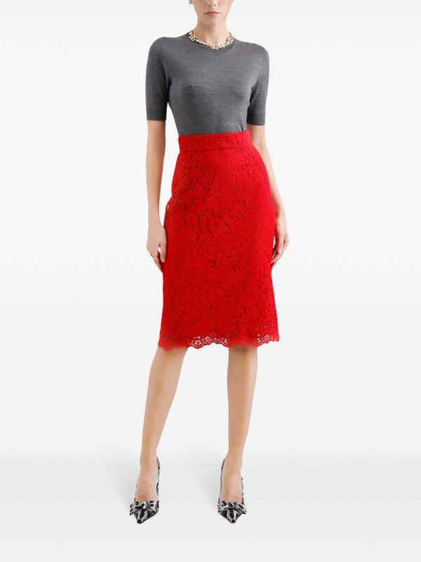 Dolce & Gabbana  floral-lace midi skirt - Image 2