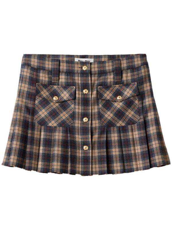 Miu Miu  pleated tartan miniskirt