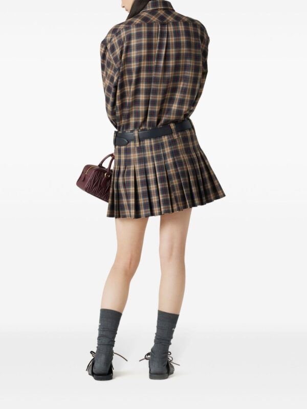 Miu Miu  pleated tartan miniskirt - Image 3