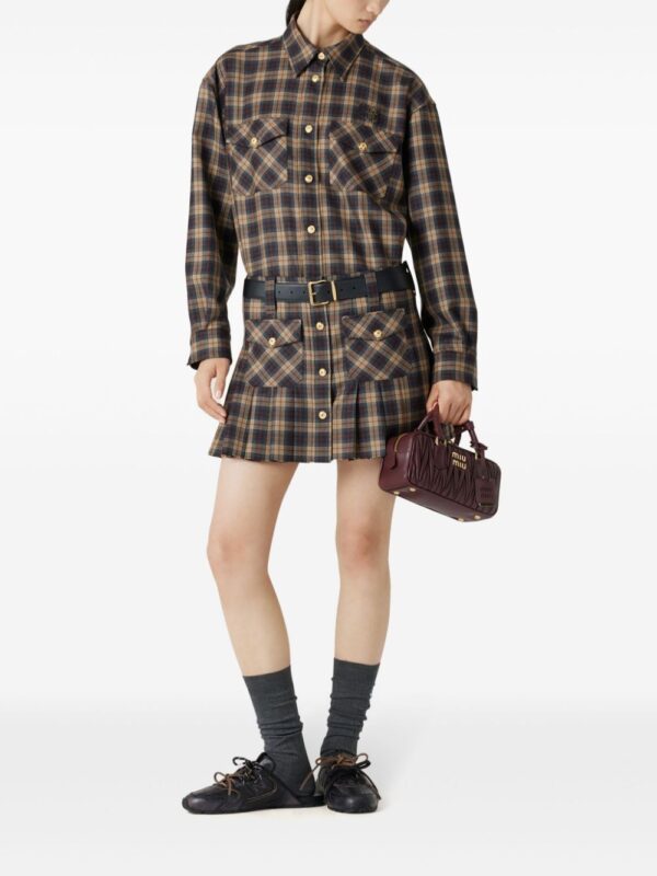 Miu Miu  pleated tartan miniskirt - Image 2