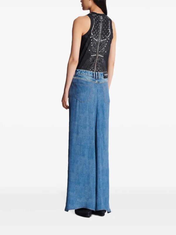 Balmain  draped denim skirt - Image 4