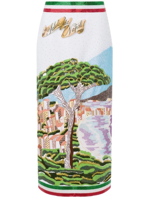 Moschino  bead-embellished midi skirt