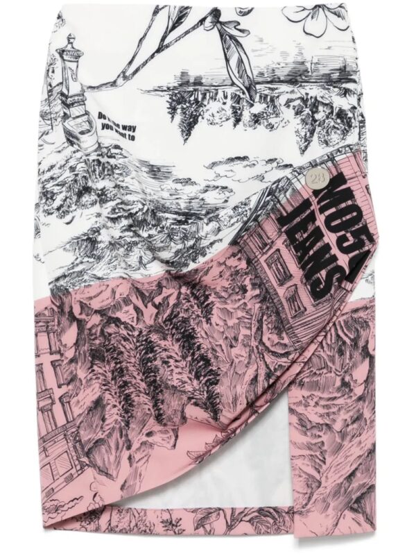 MOSCHINO JEANS  illustration-print mini skirt
