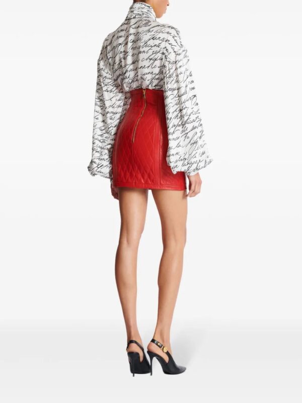 Balmain  quilted leather mini skirt - Image 4