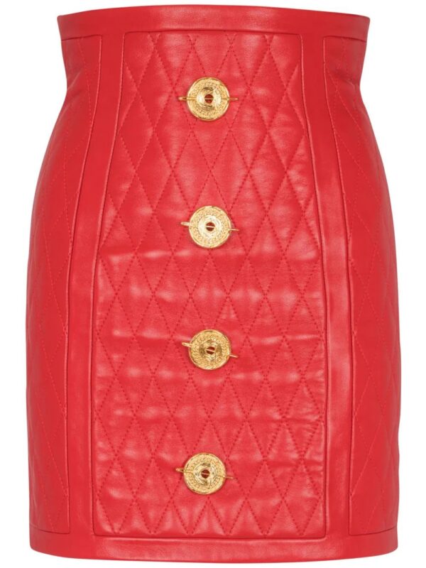 Balmain  quilted leather mini skirt
