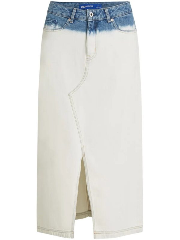 Karl Lagerfeld Jeans  ombré denim midi skirt