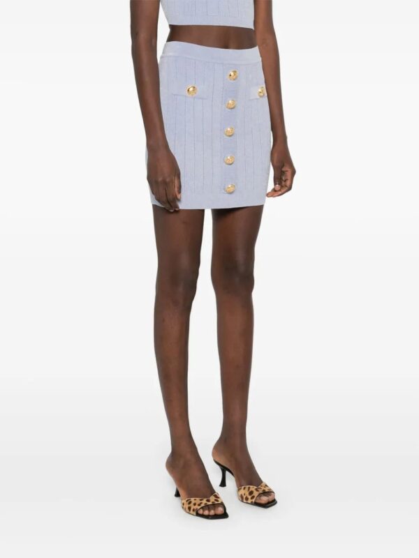 Balmain  Coin-buttons detailed mini skirt - Image 3