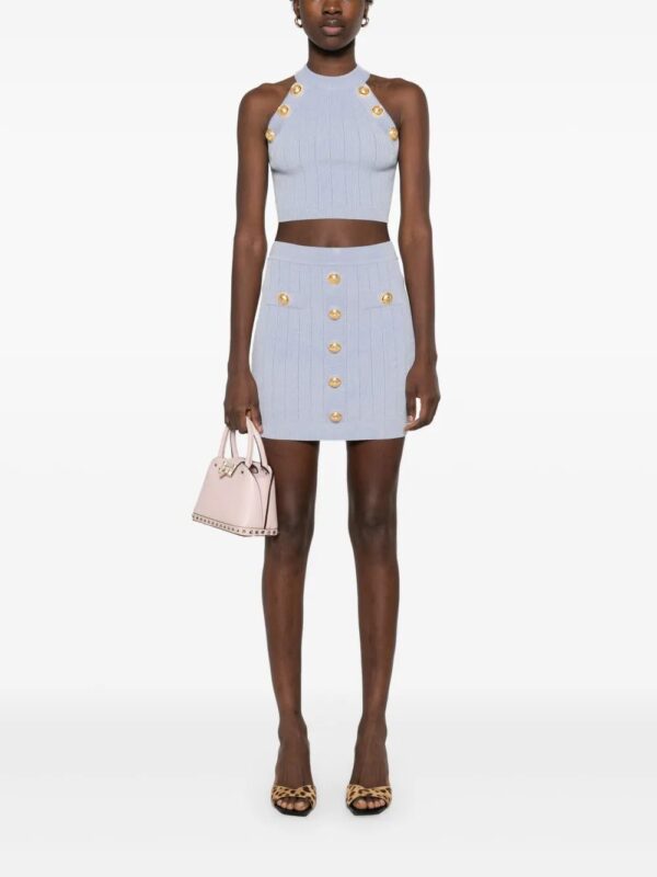 Balmain  Coin-buttons detailed mini skirt - Image 2