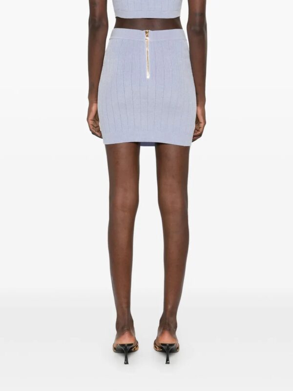 Balmain  Coin-buttons detailed mini skirt - Image 4