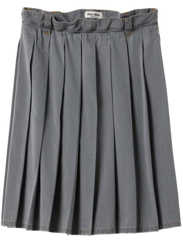 Miu Miu  pleated chambray skirt
