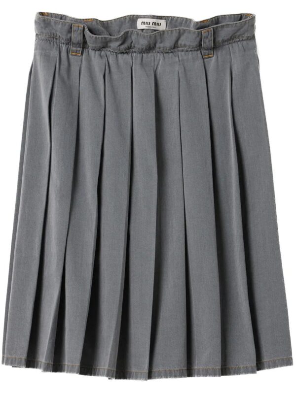 Miu Miu  pleated chambray skirt