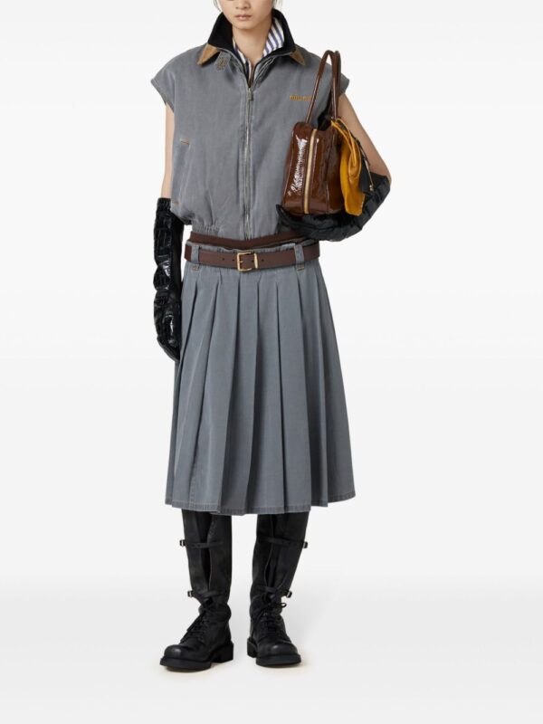 Miu Miu  pleated chambray skirt - Image 2