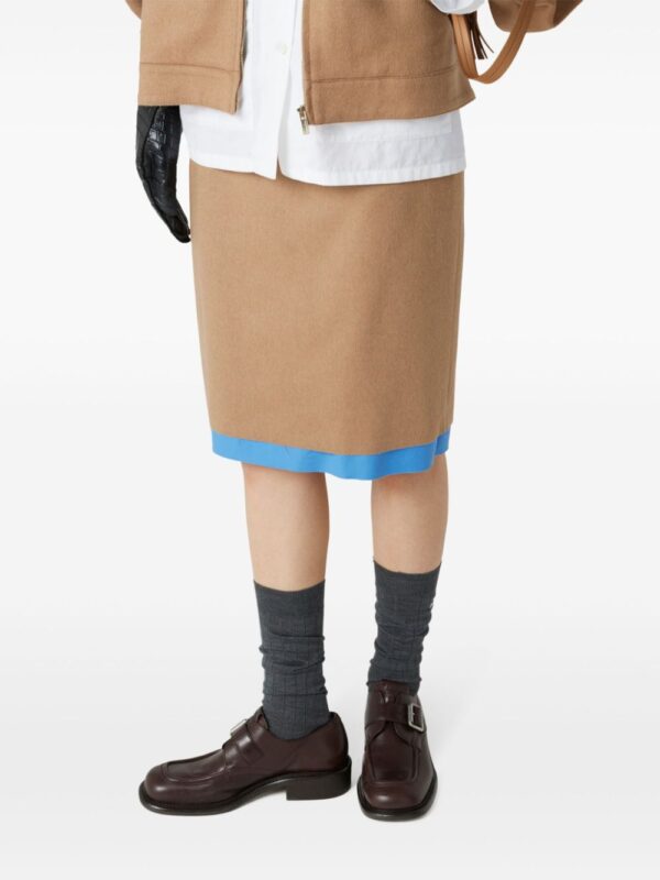 Miu Miu  camel-hair midi skirt - Image 4