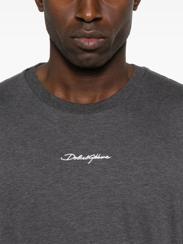 Dolce & Gabbana  logo-embroidered cotton T-shirt - Image 4