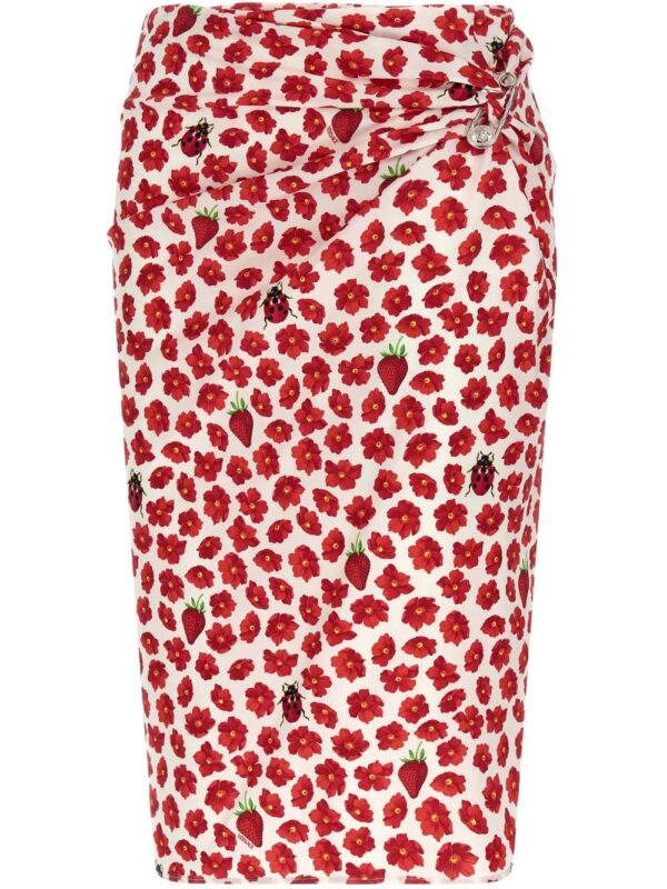 Versace  Strawberry Garden midi skirt