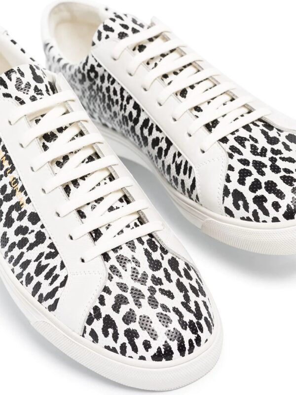 Saint Laurent  Andy leopard-print low-top sneakers - Image 2