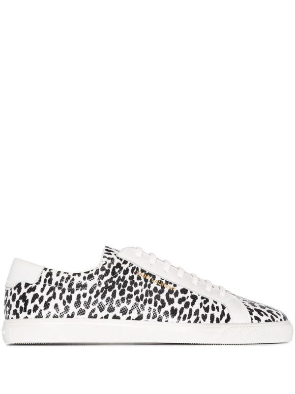 Saint Laurent  Andy leopard-print low-top sneakers