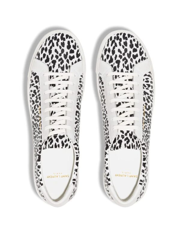 Saint Laurent  Andy leopard-print low-top sneakers - Image 4