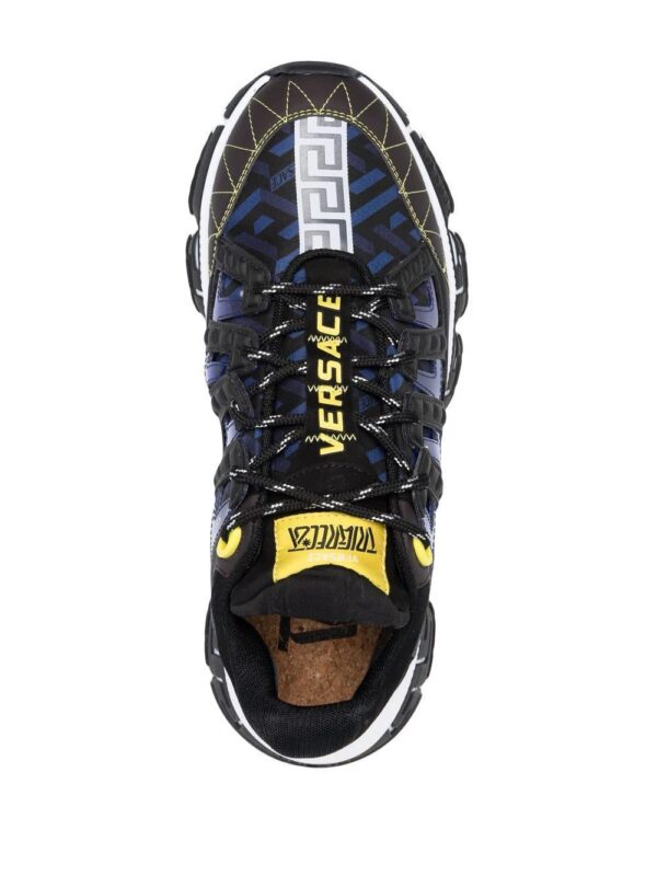 Versace  Trigreca panelled cut-out sneakers - Image 4