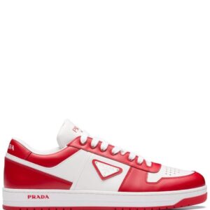 Prada triangle logo-patch low-top sneakers