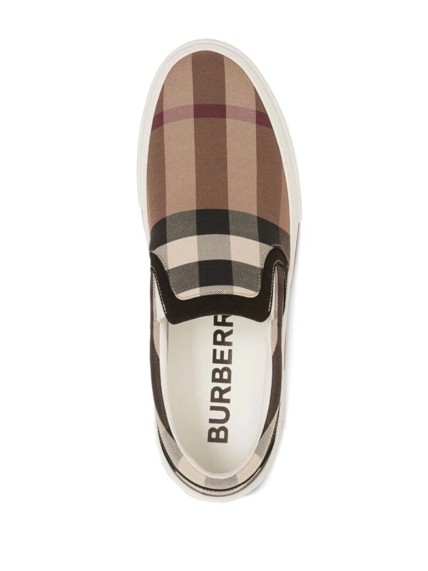 Burberry  checked slip-on sneakers - Image 4