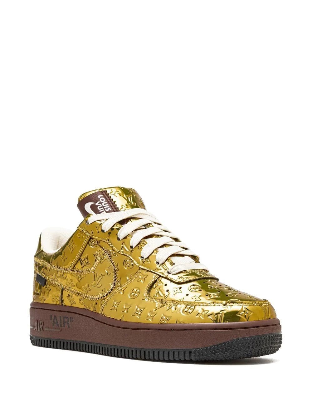 Nike x Louis Vuitton Air Force 1 Low "Virgil Abloh - Metallic Gold" sneakers. - Image 2