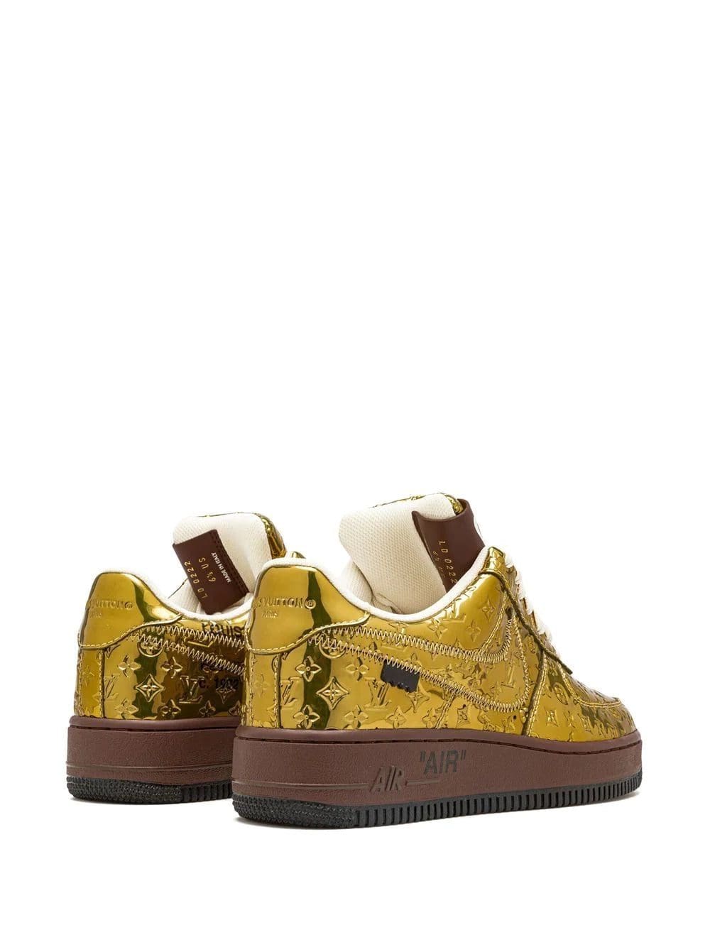 Nike x Louis Vuitton Air Force 1 Low "Virgil Abloh - Metallic Gold" sneakers. - Image 3