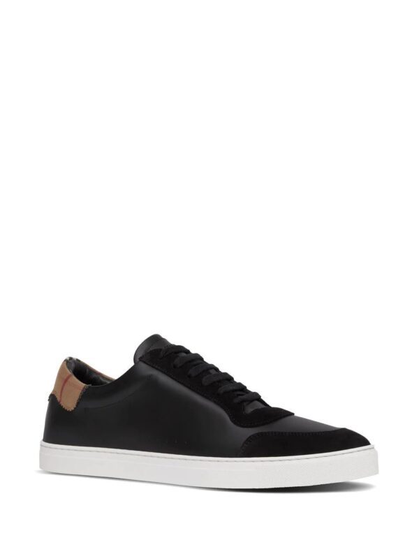 Burberry  Vintage Check panelled leather sneakers - Image 2