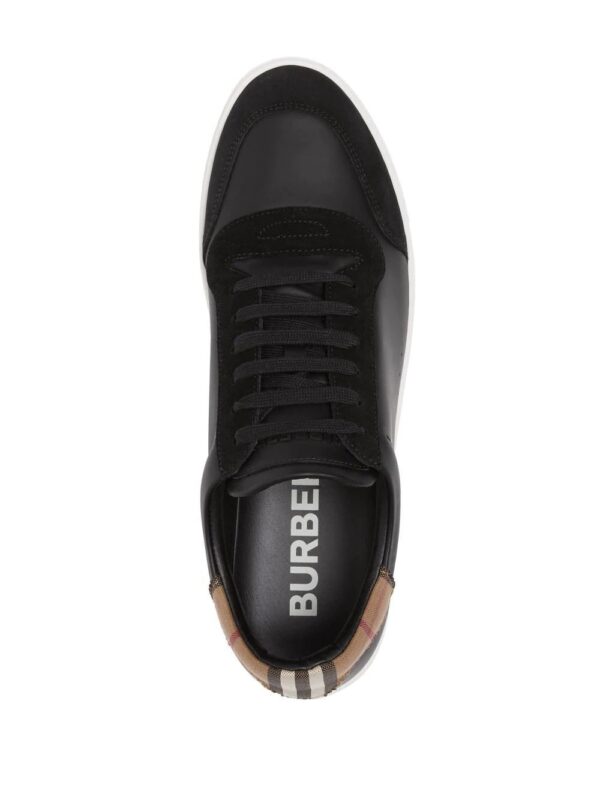 Burberry  Vintage Check panelled leather sneakers - Image 5
