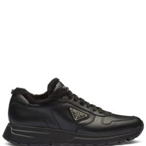 Prada logo leather sneakers