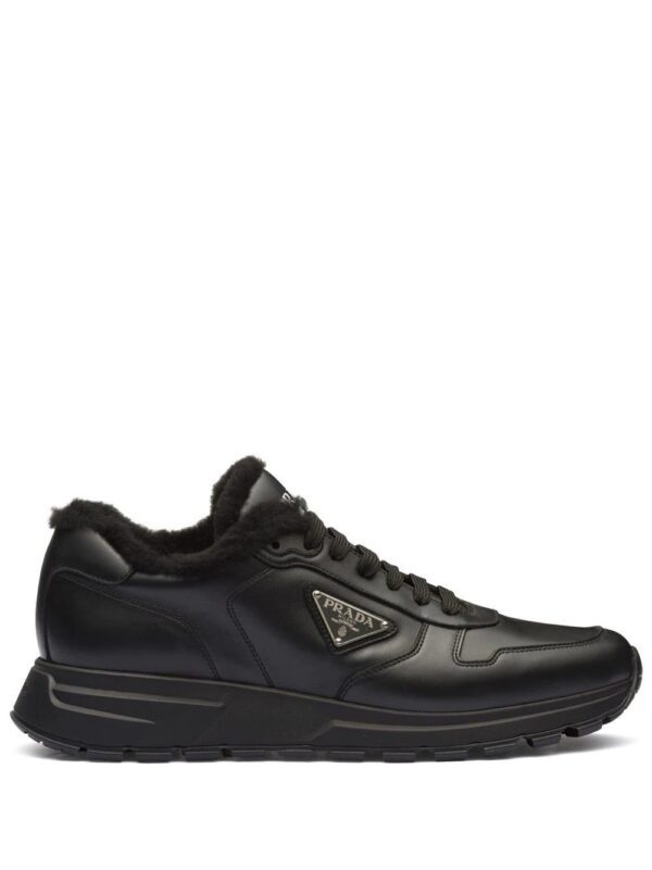 Prada  logo leather sneakers