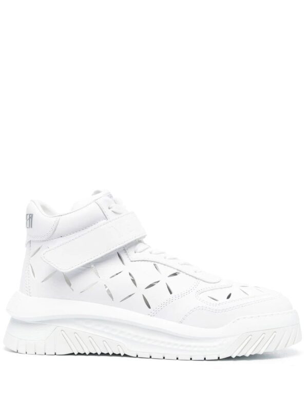 Versace  high-top leather trainers