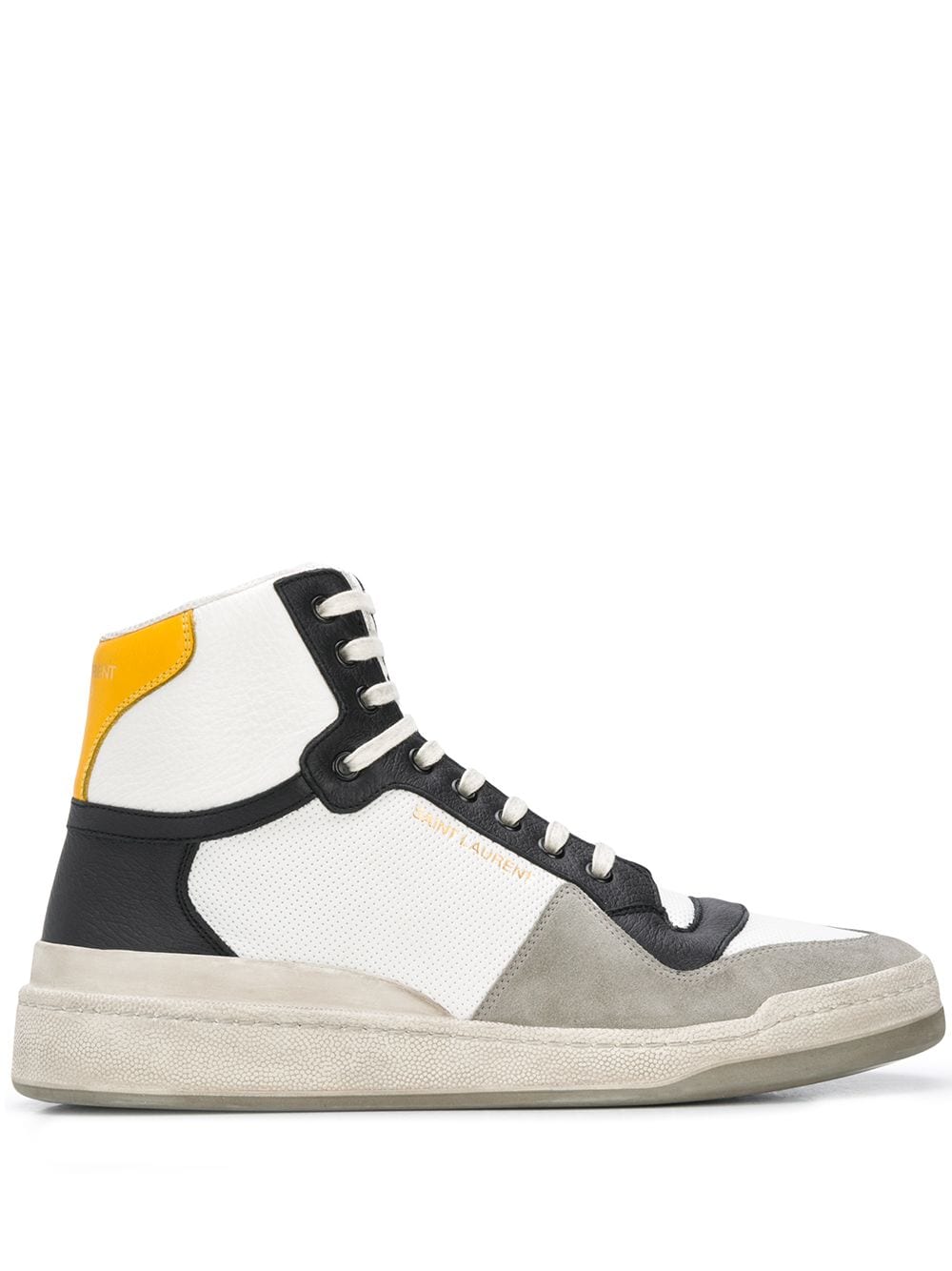 Saint Laurent panelled high-top sneakers