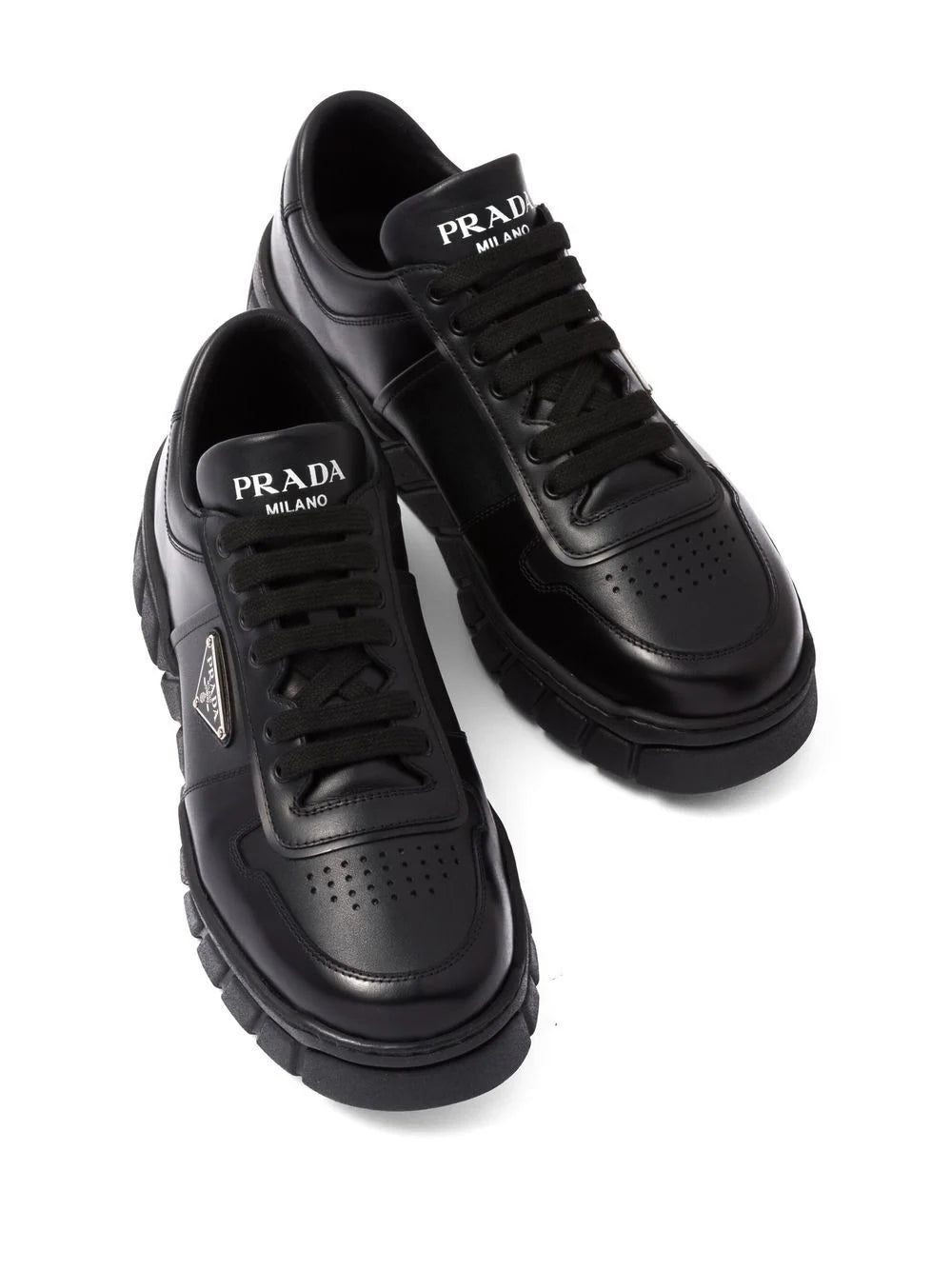 Prada logo-plaque low-top sneakers - Image 4
