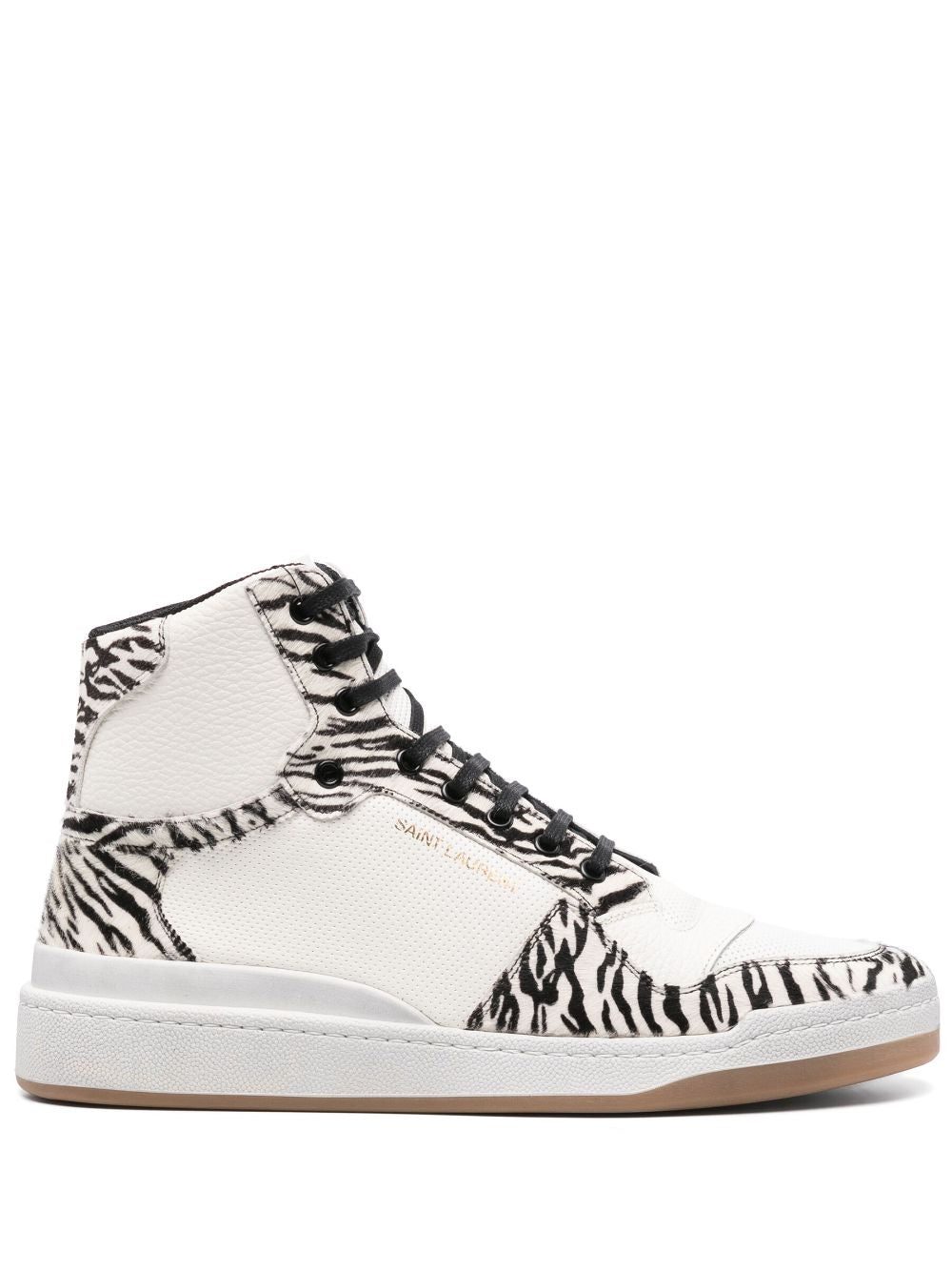 Saint Laurent zebra-print high-top sneakers