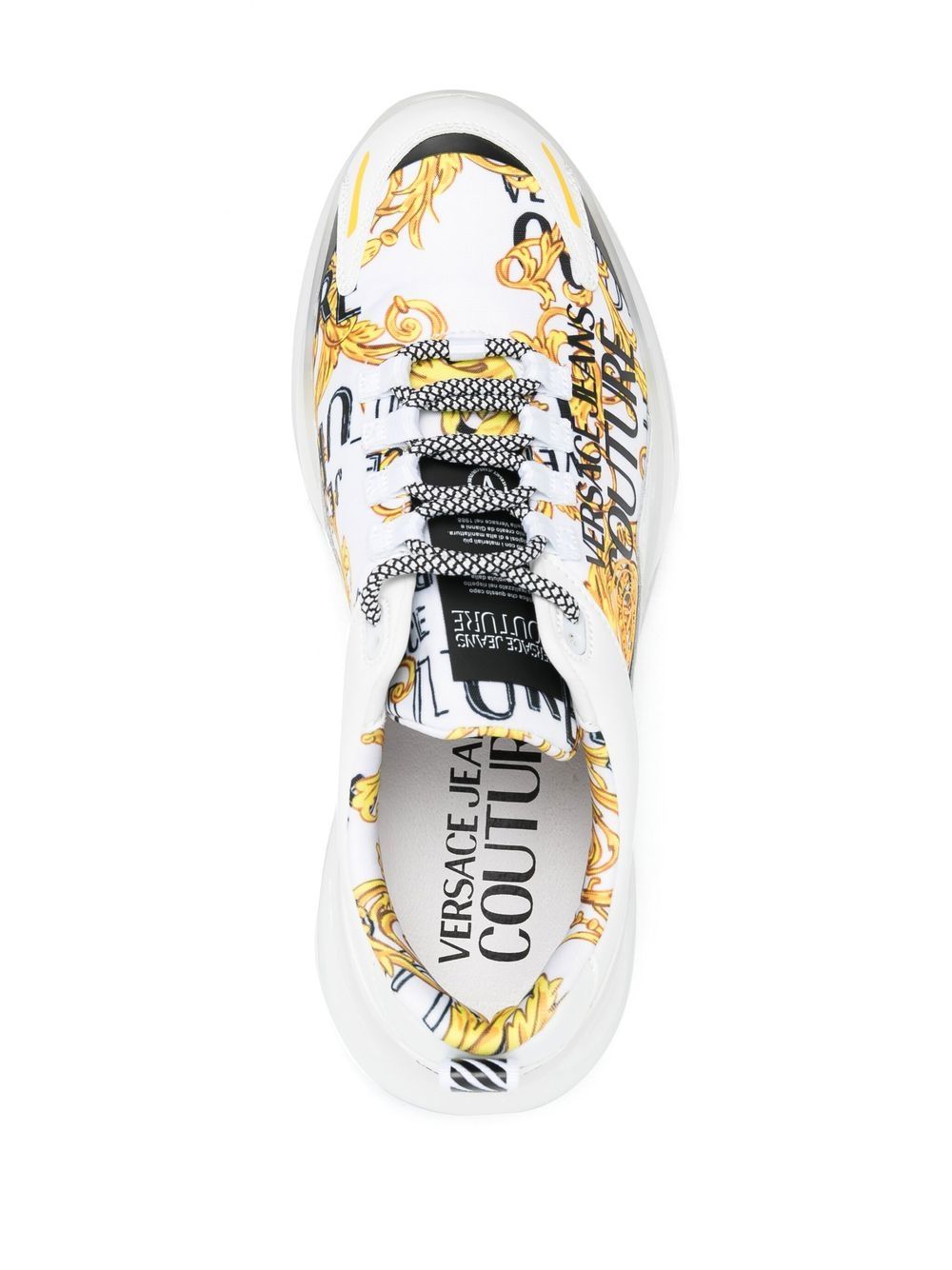 Versace Jeans Couture baroque pattern-print lace-up sneakers - Image 4