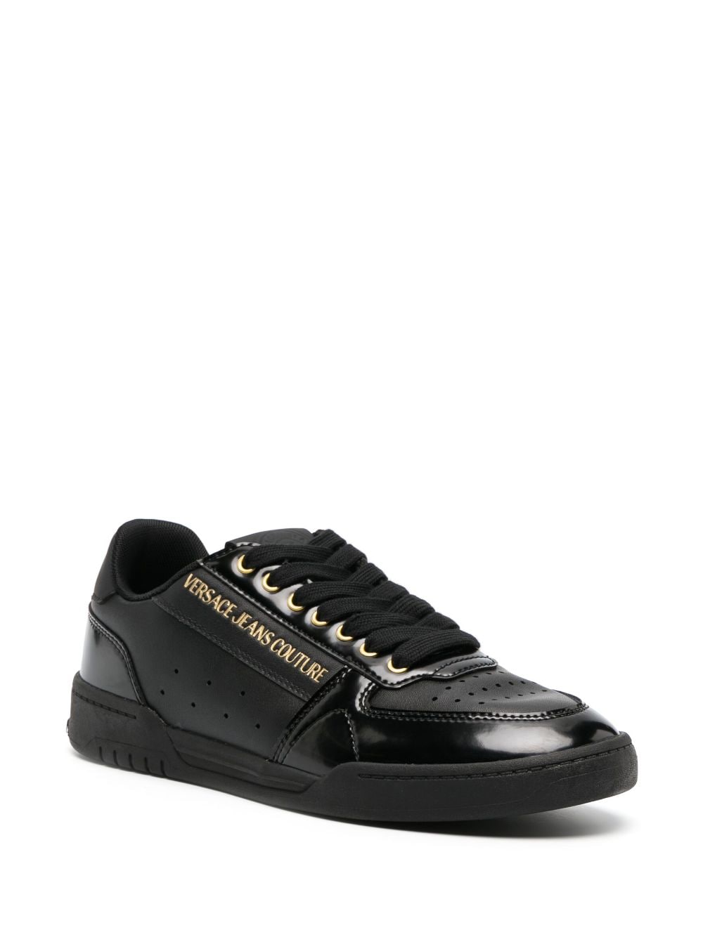 Versace Jeans Couture logo-debossed leather sneakers - Image 2