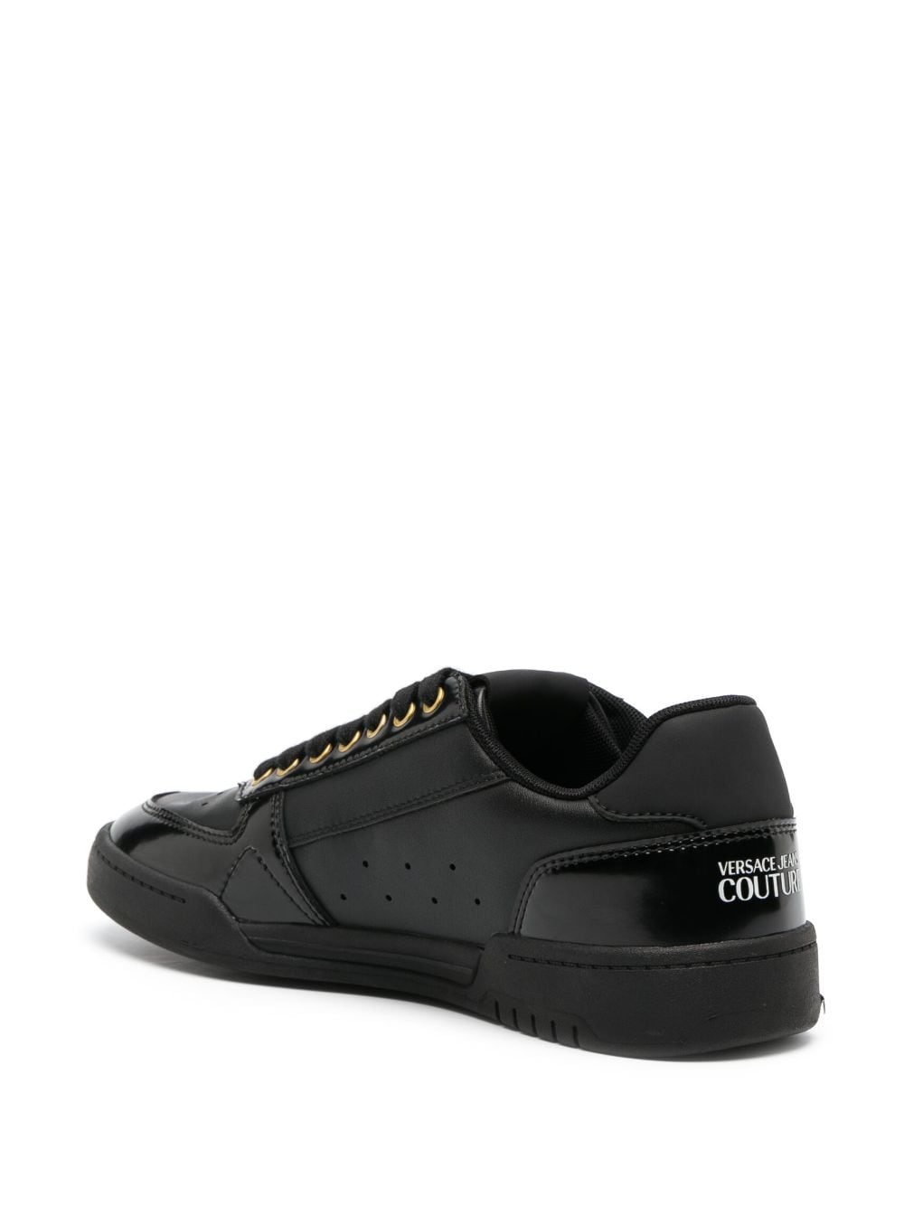 Versace Jeans Couture logo-debossed leather sneakers - Image 3