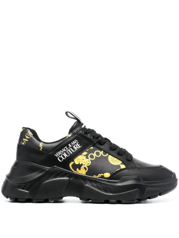 Versace Jeans Couture  chain-link print leather low-top sneakers