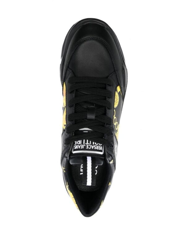 Versace Jeans Couture  chain-link print leather low-top sneakers - Image 4