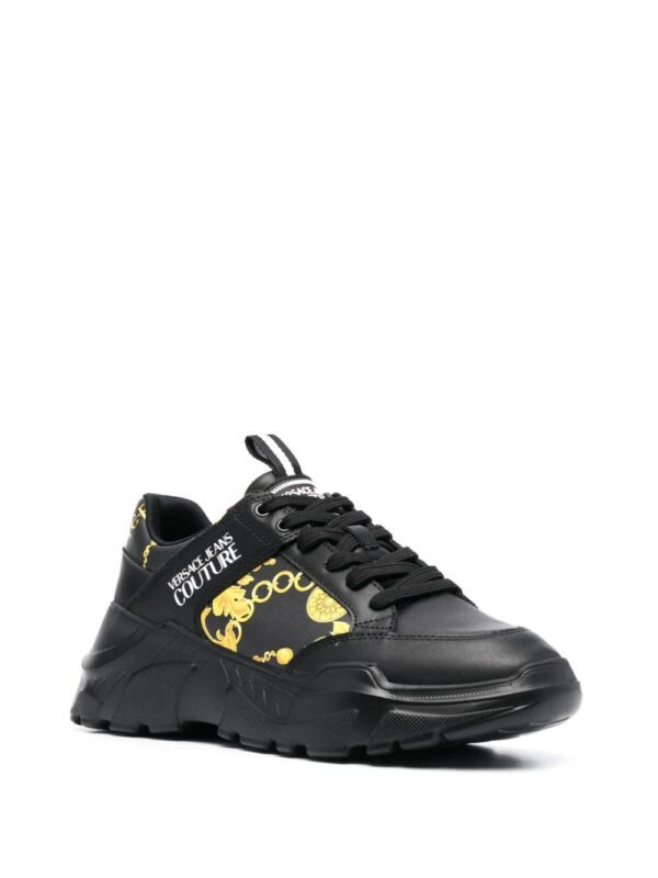 Versace Jeans Couture  chain-link print leather low-top sneakers - Image 2