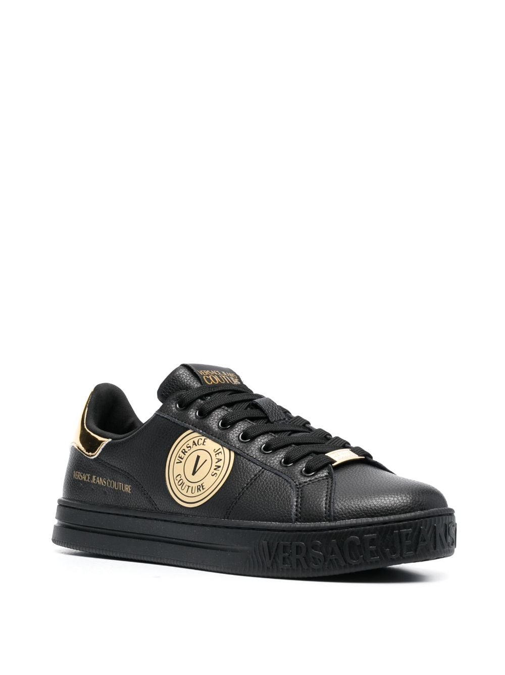 Versace Jeans Couture logo-patch leather low-top sneakers - Image 2